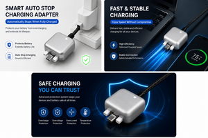 Smart Auto Stop Charging Adapter - Fast & Safe Universal Charger Protector